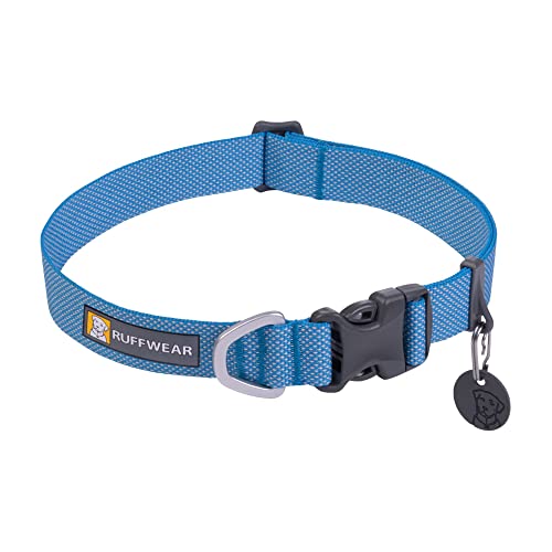 RUFFWEAR Hundehalsband Hi & Light, ultrastark und leicht, Starkes Tubelok-Gewebe, Aluminium-Leinenbefestigungsring und Schnalle, stilvolles Halsband, Blue Dusk (XS, 23-28cm) von RUFFWEAR