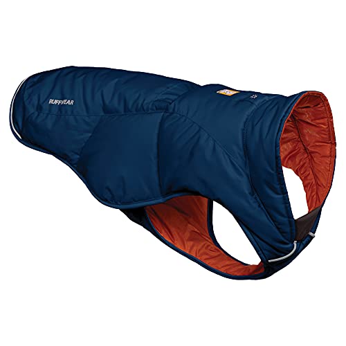 RUFFWEAR Quinzee Jacket, Verpackbarer, Isolierter Wintermantel für Hunde, Large, Blue Moon von Ruffwear