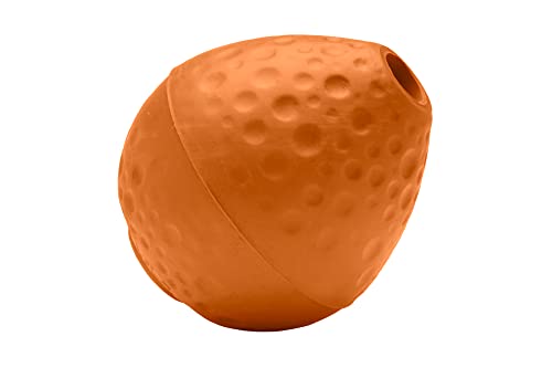 RUFFWEAR Turnup Hundespielzeug, interaktives Wurf-/Fang-/Apportierspiel aus Naturkautschuk, hüpfender eiförmiger Ball für drinnen und draußen, Langeweilebrecher, kausicher, Campfire Orange (One Size) von RUFFWEAR