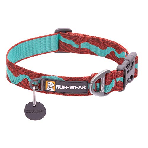 RUFFWEAR Flat Out Collar, Klassisches Hundehalsband für Große bis Sehr Große Hunderassen, Einstellbare Passform, Größe L (51-66 cm), Colorado River von RUFFWEAR