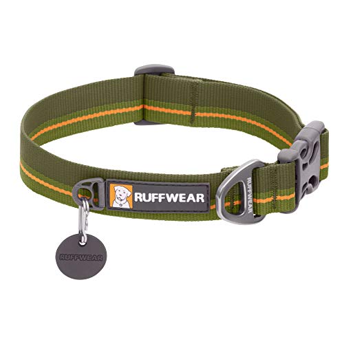 RUFFWEAR Flat Out Collar, Klassisches Hundehalsband für Große bis Sehr Große Hunderassen, Einstellbare Passform, Größe L (51-66 cm), Forest Horizon von RUFFWEAR