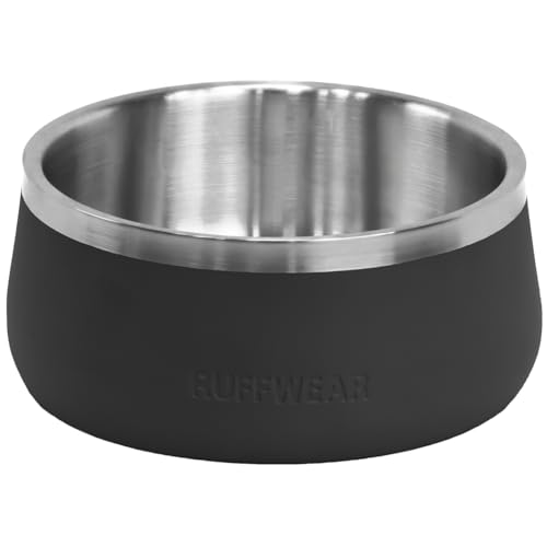 Ruffwear Basecamp Napf, Edelstahl-Hundenapf, leicht und tragbar für Hundeleckerlis, Futter und Wasser, Rutschfester und spülmaschinenfester, auslaufsicherer Behälter, Basalt Gray von RUFFWEAR