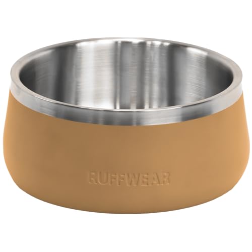 Ruffwear Basecamp Napf, Edelstahl-Hundenapf, leicht und tragbar für Hundeleckerlis, Futter und Wasser, Rutschfester und spülmaschinenfester, auslaufsicherer Behälter, Cattail Tain von RUFFWEAR