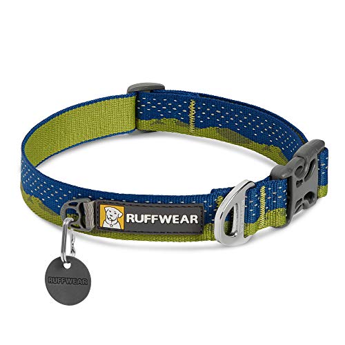 RUFFWEAR Crag Hundehalsband, Reflektierendes und Bequemes Halsband für den Täglichen Gebrauch, Grüne Hügel, 28–36 cm von RUFFWEAR