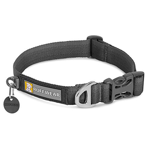 RUFFWEAR Front Range Hundehalsband, Robustes Tubelok-Gewebe, Aluminium-Leinenbefestigung & Schnalle, Helles, Stilvolles & Langlebiges Halsband für den Alltag, Twilight Gray (Größe S, 28-36cm) von RUFFWEAR