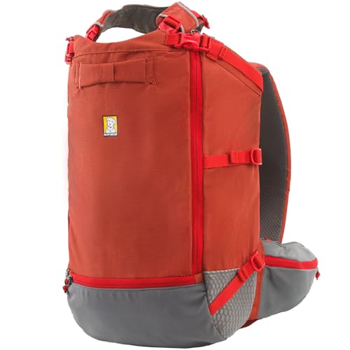 Ruffwear Hitch Hiker Hunde-Rucksack-Tragetasche, Haustier-Tragetasche, Reisetasche, integriertes Geschirr und gepolsterte Gurte, atmungsaktiv und bequem, vollständig belüftet, Red Clay, X-Small von Ruffwear