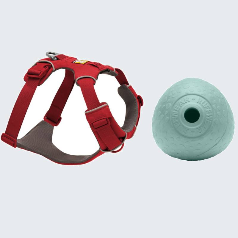 Ruffwear Hundegeschirr + Hundespielzeug Huckama gratis! - Front Range, Red Canyon Größe S: 56 - 69 cm Brustumfang von Ruffwear