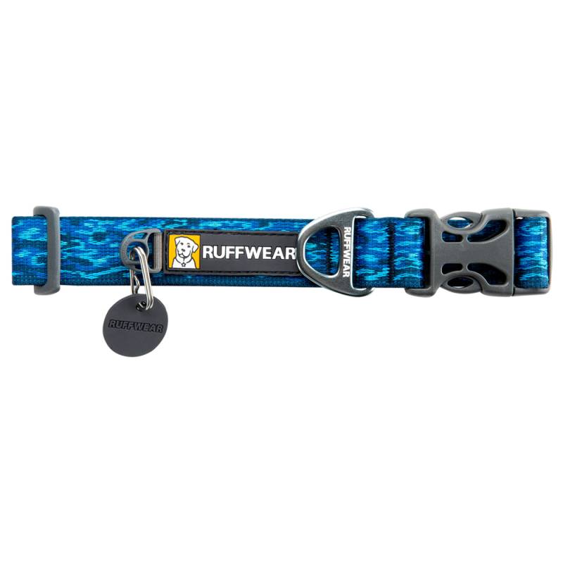 Ruffwear Hundehalsband Flat Out Collar oceanic distortion, Gr. 28cm-36cm, Länge: ca. 28 – 36 cm von Ruffwear