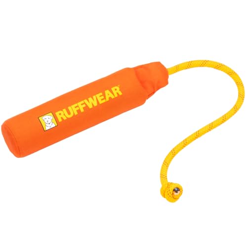 Ruffwear Lunker Wurfspielzeug für Hunde - strapazierfähiges, weiches Stoffspielzeug mit Seilgriff zum Apportieren und Ziehen an Land & Wasser, Tangelo Orange, Medium von Ruffwear