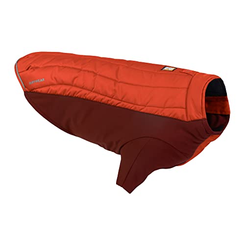 RUFFWEAR Powder Hound Isolierte Hundejacke, Wetter- und wasserabweisend, kaltes Wetter, Hundemantel mit Fleecefutter, Premium Wintermantel Schneeanzug für Hunde, Persimmon Orange – Medium von Ruffwear