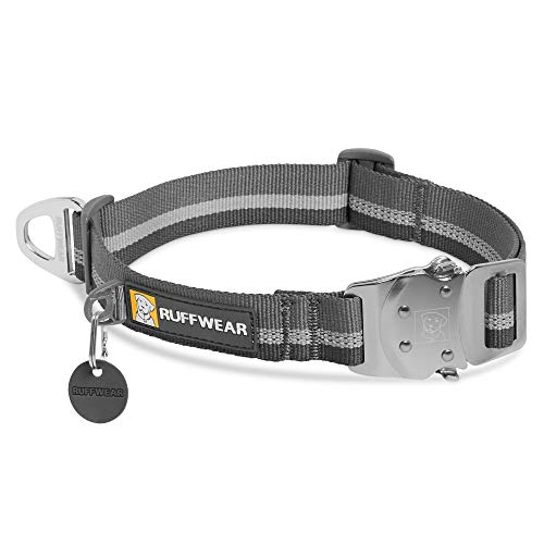 RUFFWEAR Top Rope Hundehalsband, Reflektierendes Halsband mit Metallschnalle für den Täglichen Gebrauch, Granitgrau, 28–36 cm von RUFFWEAR
