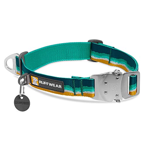 RUFFWEAR Top Rope Hundehalsband, Reflektierendes Halsband mit Metallschnalle für den Täglichen Gebrauch, Meeresschaum, 28–36 cm von RUFFWEAR