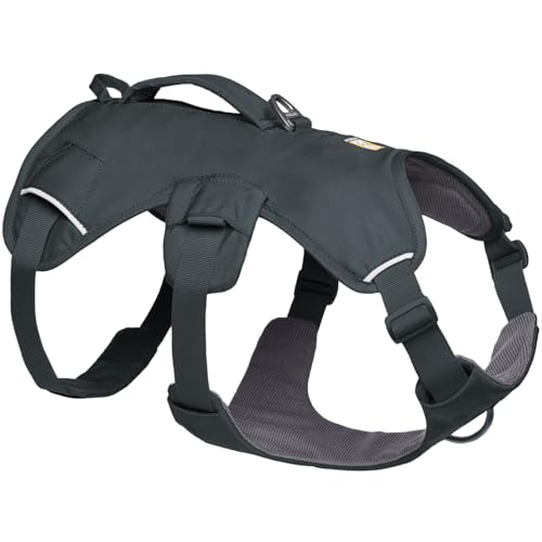 Ruffwear Web Master Hundegeschirr, Y-Front-Hundegeschirr mit Griff und verbesserter Schnalle, verstellbar und leicht für Spaziergänge und Wanderungen, fluchtsicher, kein Ziehen, Basalt Gray, XX-S von Ruffwear