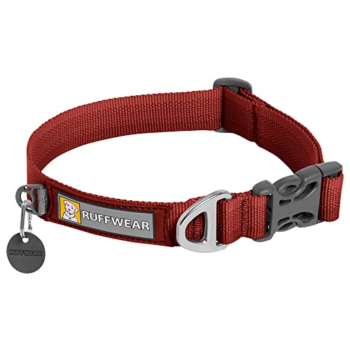 RUFFWEAR Front Range Hundehalsband, Robustes Tubelok-Gewebe, Aluminium-Leinenbefestigung & Schnalle, Helles, Stilvolles & Langlebiges Halsband für den Alltag, Red Clay (Größe S, 28-36cm) von RUFFWEAR