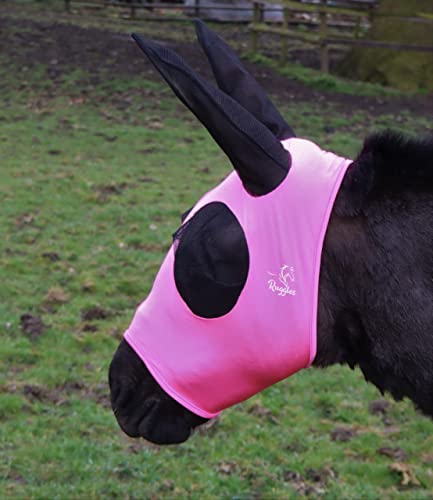 Fliegenmaske mit Ohren zum Überziehen (S - XL) (L, Hellrosa) von Ruggles Equestrian