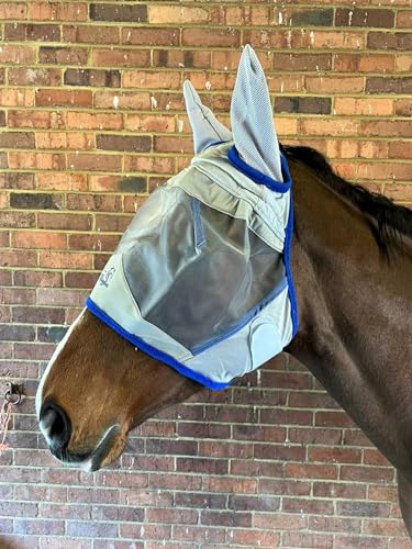 Ruggles Fliegenmaske für Pferd und Pony | mit oder ohne Nasenschutz erhältlich | feinmaschig | hervorragender Schutz vor Fliegen, Insekten, Käfern (extra voll ohne Nase) von Ruggles