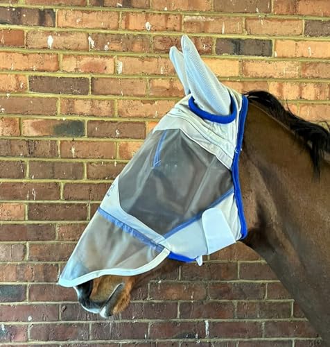 Ruggles Fliegenmaske für Pferd und Pony | mit oder ohne Nasenschutz erhältlich | feinmaschig | hervorragender Schutz vor Fliegen Insekten Käfer (Pony, Cob, Full, Extra Full) (COB mit Nase) von Ruggles
