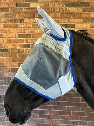 Ruggles Fliegenmaske für schwere Pferde – Shires Clydesdale Percheron etc. | Erhältlich mit oder ohne Nasenschutz | Hervorragender Schutz vor Fliegen und Insekten (XX voll ohne Nase) von Ruggles