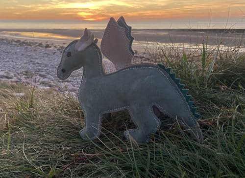 Ruggles Hundespielzeug, robustes Wildleder, umweltfreundlich, Zerren und Werfen (Dinosaurier) von Ruggles