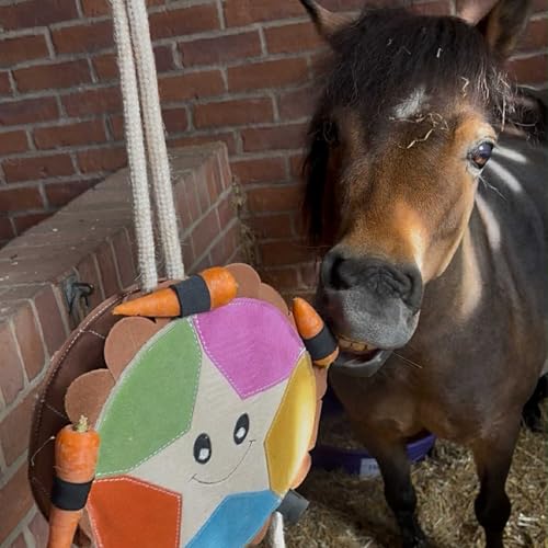 Ruggles Pferdestallspielzeug | Langeweile Buster für Pferde, Pony, Esel (Karotten-Cupcake) von Ruggles