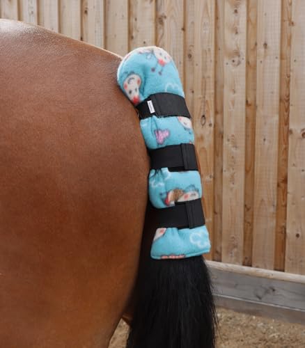 Ruggles Schwanzschutz aus Fleece für Pferd & Pony | weicher Fleece-Schwanzwickel | idealer Schutz für Reisen oder im Stall (Bumble Bee Print) von Ruggles