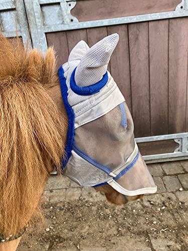 Ruggles Shetland Miniatur-Fliegenmaske, für Pferde und Pony, Augenschutz, klein, groß, mit Fleece gefüttert (Mini-mit Nase) von Ruggles