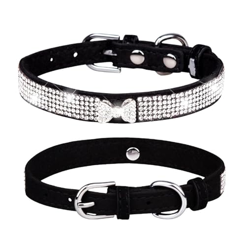 Ruhnjyg Strasshalsband | Mikrofaser Fancy Pet Halsband für Hündinnen und Mädchen Katzen | Reißfestes, atmungsaktives Katzenhalsband, verstellbares Strass-Katzenhalsband, weibliches Hundehalsband für Ruhnjyg Strasshalsband | Mikrofaser Fancy Pet Halsband für Hündinnen und Mädchen Katzen | Reißfestes, atmungsaktives Katzenhalsband, verstellbares Strass-Katzenhalsband, weibliches Hundehalsband für von Ruhnjyg