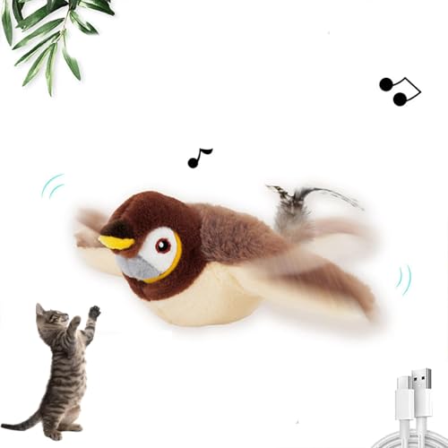 RuiDay Flapping Bird Toy Cat, Flappy Bird Katzenspielzeug, Flying Bird Interaktives Spielzeug für Katzen, Vogel für Katzen, Spielzeug für Katzen, Vogel in Bewegung (1 Stück) von RuiDay