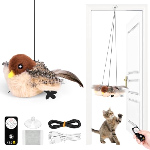 RuiDay Fliegender Vogel für Katzen, Flapping Bird Toy Cat, Flying Bird Interaktives Spielzeug für Katzen, Vogel für bewegliche Katzen, Spielzeug für Katzen, Spielzeug für Katzen, beweglicher Vogel RuiDay Fliegender Vogel für Katzen, Flapping Bird Toy Cat, Flying Bird Interaktives Spielzeug für Katzen, Vogel für bewegliche Katzen, Spielzeug für Katzen, Spielzeug für Katzen, beweglicher Vogel von RuiDay