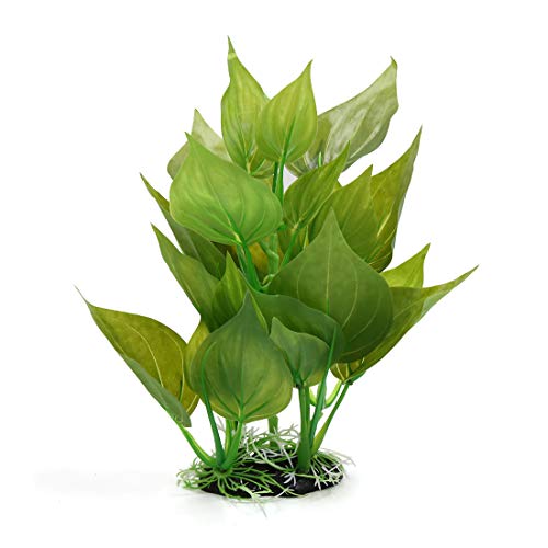 Ruilogod 11-Zoll-Grün Kunststoff Naturgetreue Pflanze Aquarium Terrarium Reptilien Amphibien Habitat-Dekor w Keramik-Basis Ruilogod 11-Zoll-Grün Kunststoff Naturgetreue Pflanze Aquarium Terrarium Reptilien Amphibien Habitat-Dekor w Keramik-Basis von Ruilogod