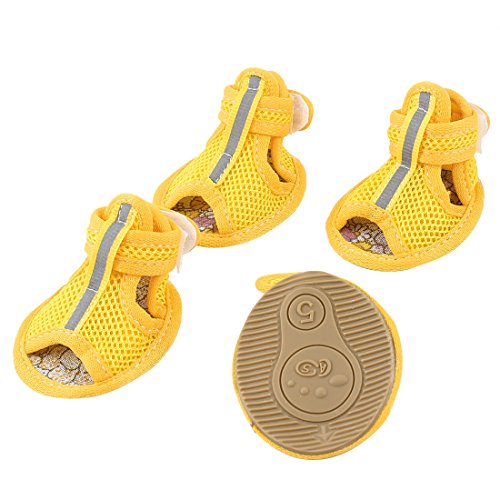 Ruilogod 2 Paar Hakenschleifenschluss Pet Netty Schuhe Booties Gelb S Ruilogod 2 Paar Hakenschleifenschluss Pet Netty Schuhe Booties Gelb S von Ruilogod