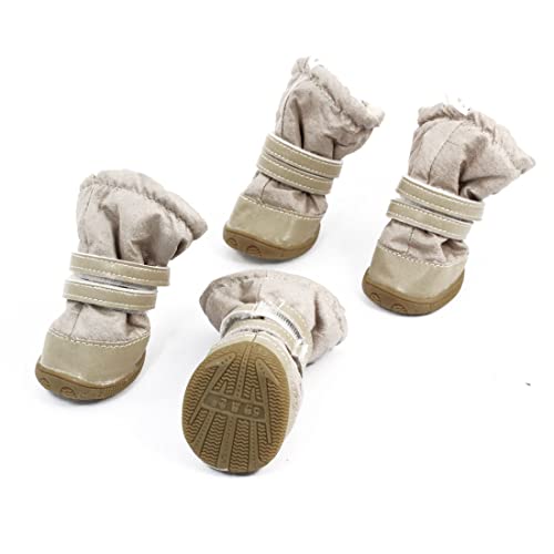 Ruilogod 2 Paar abnehmbarer Verschluss Gummisohle Pet Schuhe Stiefel XS Beige Ruilogod 2 Paar abnehmbarer Verschluss Gummisohle Pet Schuhe Stiefel XS Beige von Ruilogod