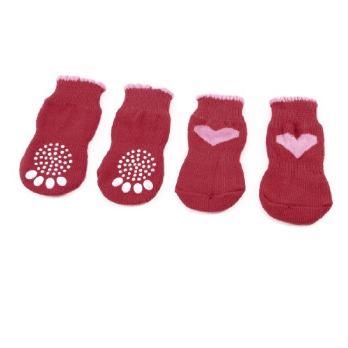 Ruilogod 2 Paare Größe L Antislip Bottom Haustier Hund Hund Welpen Socken Rot Rosa Ruilogod 2 Paare Größe L Antislip Bottom Haustier Hund Hund Welpen Socken Rot Rosa von Ruilogod