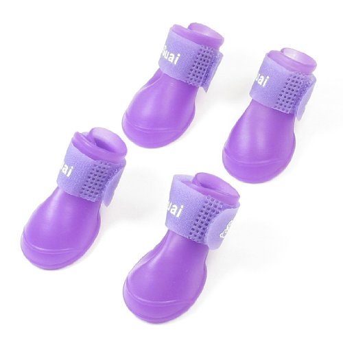 Ruilogod 2 Paare abnehmbare Verschluss 2.2 "Höhe lila Rainshoes Größe XXS für Haustierhundkatze Ruilogod 2 Paare abnehmbare Verschluss 2.2 "Höhe lila Rainshoes Größe XXS für Haustierhundkatze von Ruilogod