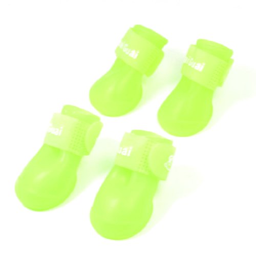 Ruilogod 2 Paare abnehmbare Verschluss 2.2 "Hohe gelbe grüne Regenschuhe xs für Welpenhund Ruilogod 2 Paare abnehmbare Verschluss 2.2 "Hohe gelbe grüne Regenschuhe xs für Welpenhund von Ruilogod