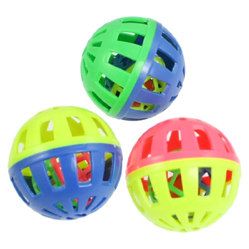 Ruilogod 3 PC-Hundewelpen-Katze-Haustier bunten Kunststoff-Ton-Kugel-Bell-Spiele Spielzeug Ruilogod 3 PC-Hundewelpen-Katze-Haustier bunten Kunststoff-Ton-Kugel-Bell-Spiele Spielzeug von Ruilogod