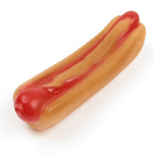 Ruilogod 5,5 "Länge beige Vinylkautschuk Hot Dog geformt Quietschender Haustier Hund Kauspielzeug Ruilogod 5,5 "Länge beige Vinylkautschuk Hot Dog geformt Quietschender Haustier Hund Kauspielzeug von Ruilogod
