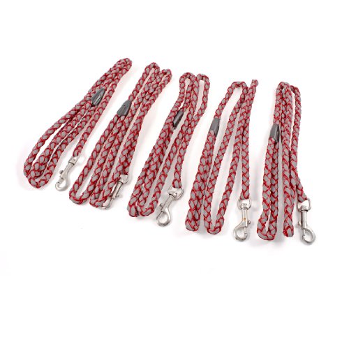 Ruilogod 5 stücke metallhaken runde nylon seil reflektierende haustier hund leine leine rot grau Ruilogod 5 stücke metallhaken runde nylon seil reflektierende haustier hund leine leine rot grau von Ruilogod