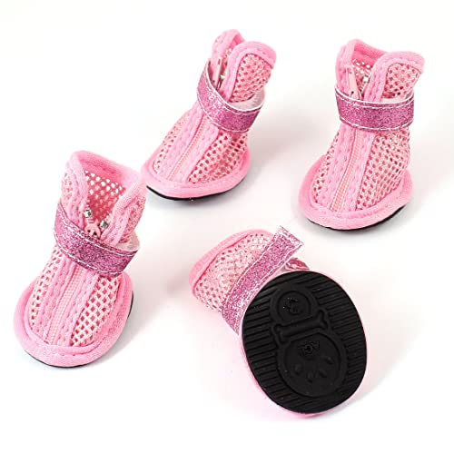 Ruilogod Abnehmbare Schließung Nonslip Sole Pet Schuhe Booties Rosa XS 2 Paare Ruilogod Abnehmbare Schließung Nonslip Sole Pet Schuhe Booties Rosa XS 2 Paare von Ruilogod