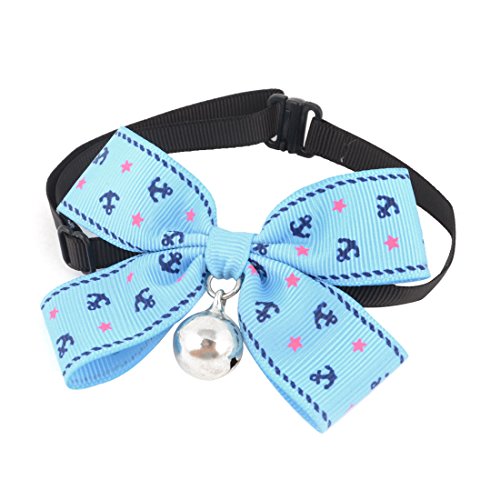 Ruilogod Ankerstern gedruckt Haustier Hund Bell Ornament Bowtie Bowknot Blau von Ruilogod