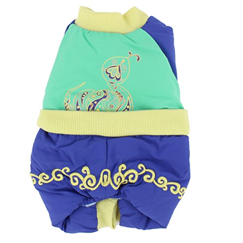 Ruilogod Baumwoll-Mischungen Haustier Hund Hündchen Kleidung Rock Mantel Dunkelblau Grün Ruilogod Baumwoll-Mischungen Haustier Hund Hündchen Kleidung Rock Mantel Dunkelblau Grün von Ruilogod