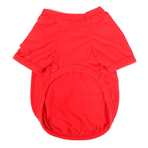 Ruilogod Baumwollmischung Pet Doggy Sommer Freizeit Kurzarm T-Shirt Weste Kleidung Kostüm Größe XS Rot Ruilogod Baumwollmischung Pet Doggy Sommer Freizeit Kurzarm T-Shirt Weste Kleidung Kostüm Größe XS Rot von Ruilogod
