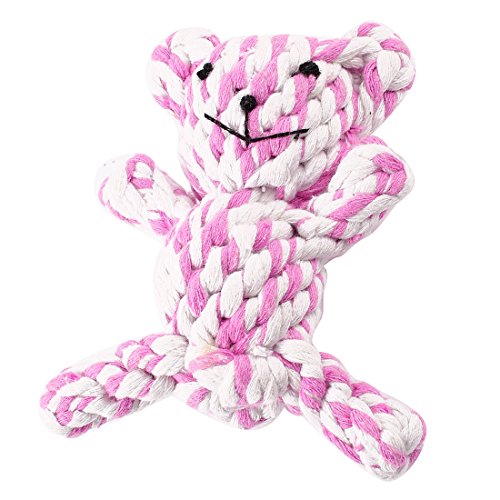 Ruilogod Baumwollseil gestrickt Haustier Mahlen saubere Spielzeug Rosa Weiß Ruilogod Baumwollseil gestrickt Haustier Mahlen saubere Spielzeug Rosa Weiß von Ruilogod