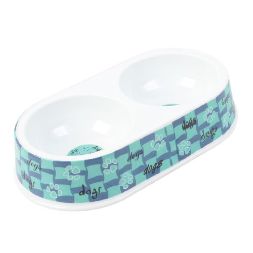 Ruilogod Blau Weiß Dual-Compartments Welpenfutter Wasser-Schüssel-Teller für Haustier Hund Ruilogod Blau Weiß Dual-Compartments Welpenfutter Wasser-Schüssel-Teller für Haustier Hund von Ruilogod