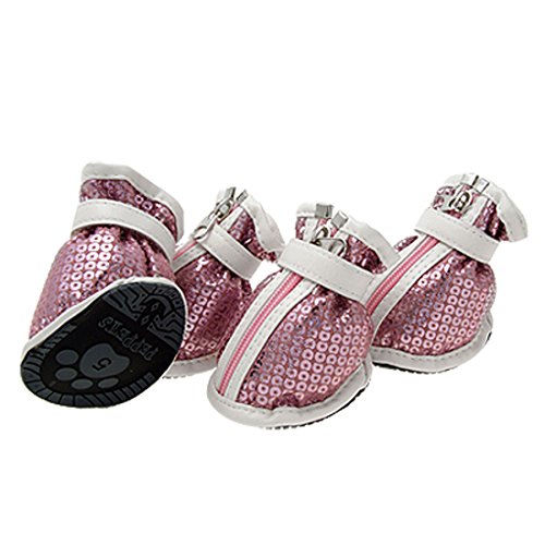 Ruilogod Blendende rosa Schutzstiefel Pet Sport Hundschuhe 5# Ruilogod Blendende rosa Schutzstiefel Pet Sport Hundschuhe 5# von Ruilogod