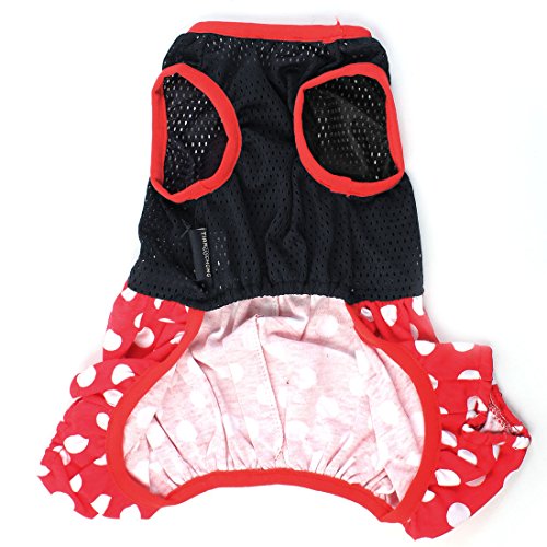 Ruilogod Bowtie-Detail-Punkt-Muster Meshy Pet Jumpsuit Kleid S Tricolor von Ruilogod