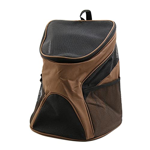 Ruilogod Brauner Katzenhund Haustier atmungsaktiv Mesh Rucksack doppelter Schultertasche Reiseträger Ruilogod Brauner Katzenhund Haustier atmungsaktiv Mesh Rucksack doppelter Schultertasche Reiseträger von Ruilogod