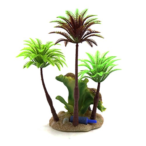 Ruilogod Brauner Kunststoffkokosnussbaum Terrarium-Reptil-Tank-Pflanzen-Ornament für Reptilien Ruilogod Brauner Kunststoffkokosnussbaum Terrarium-Reptil-Tank-Pflanzen-Ornament für Reptilien von Ruilogod