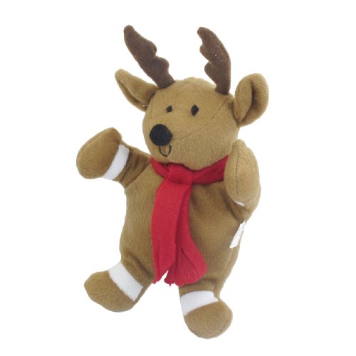 Ruilogod Brown Fluffy Plüsch-Ren-Shaped quietschende Haustier spielen Spielzeug von Ruilogod