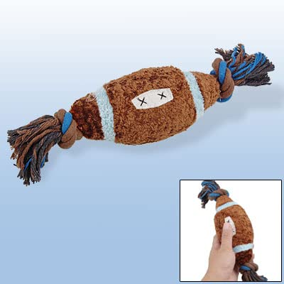 Ruilogod Brown Thick Plüsch Fußball W Seil Haustier-Spielzeug quietschende Kugel für Hündchen Ruilogod Brown Thick Plüsch Fußball W Seil Haustier-Spielzeug quietschende Kugel für Hündchen von Ruilogod